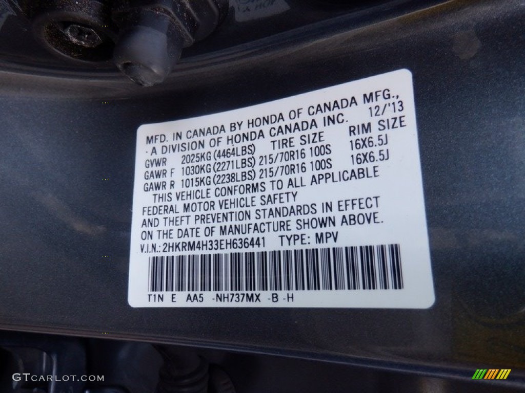2014 CR-V LX AWD - Polished Metal Metallic / Black photo #34