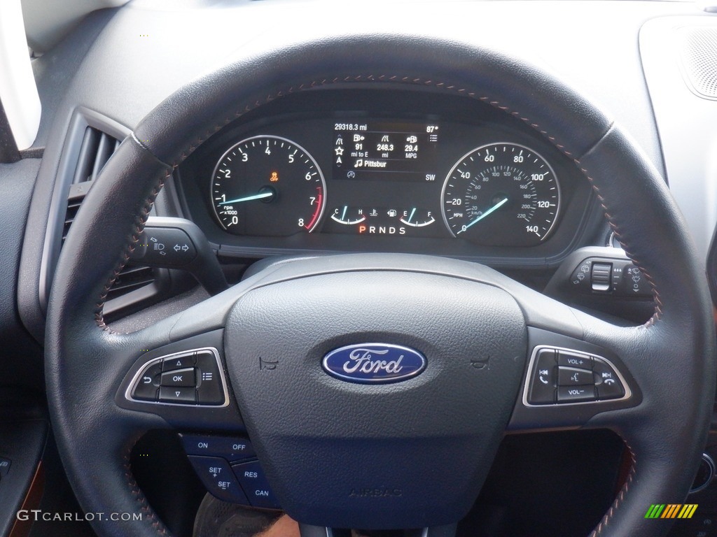 2021 Ford EcoSport SE 4WD Ebony Black Steering Wheel Photo #146529148