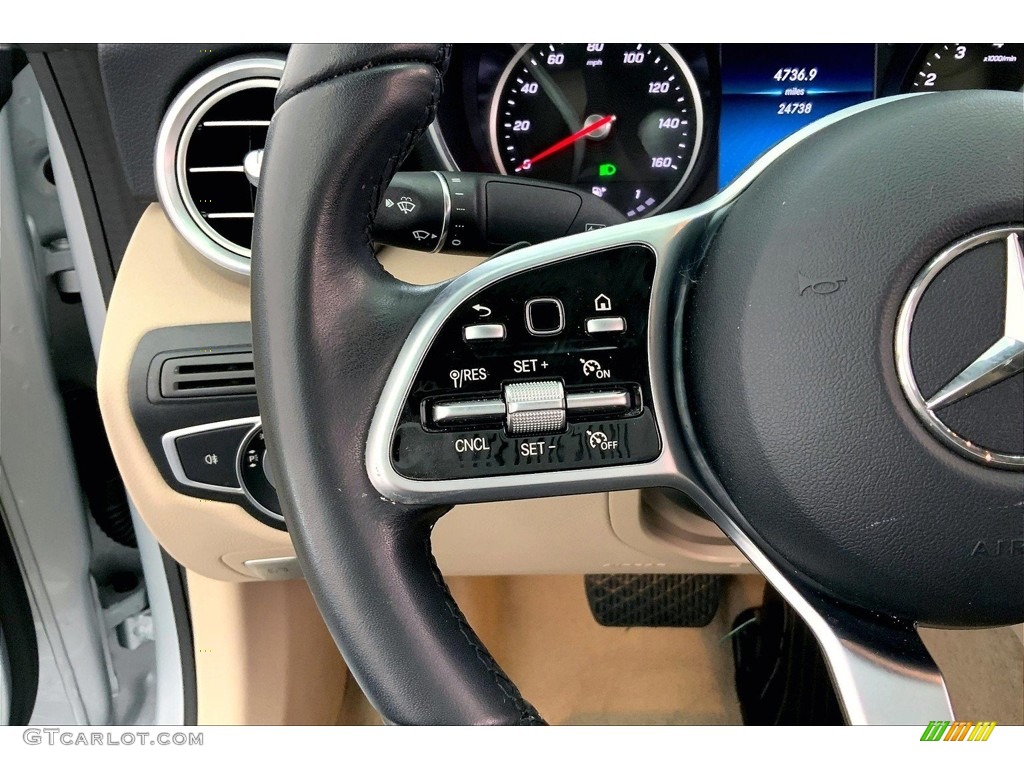 2020 Mercedes-Benz C 300 Cabriolet Silk Beige/Black Steering Wheel Photo #146529426
