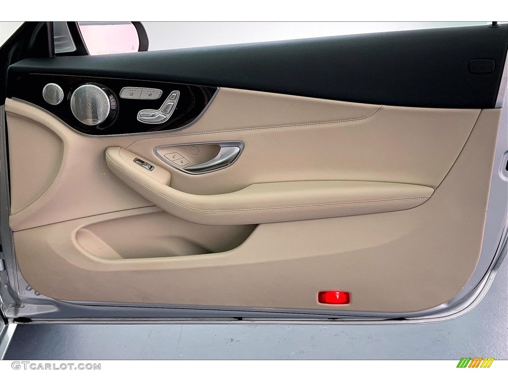 2020 Mercedes-Benz C 300 Cabriolet Silk Beige/Black Door Panel Photo #146529487