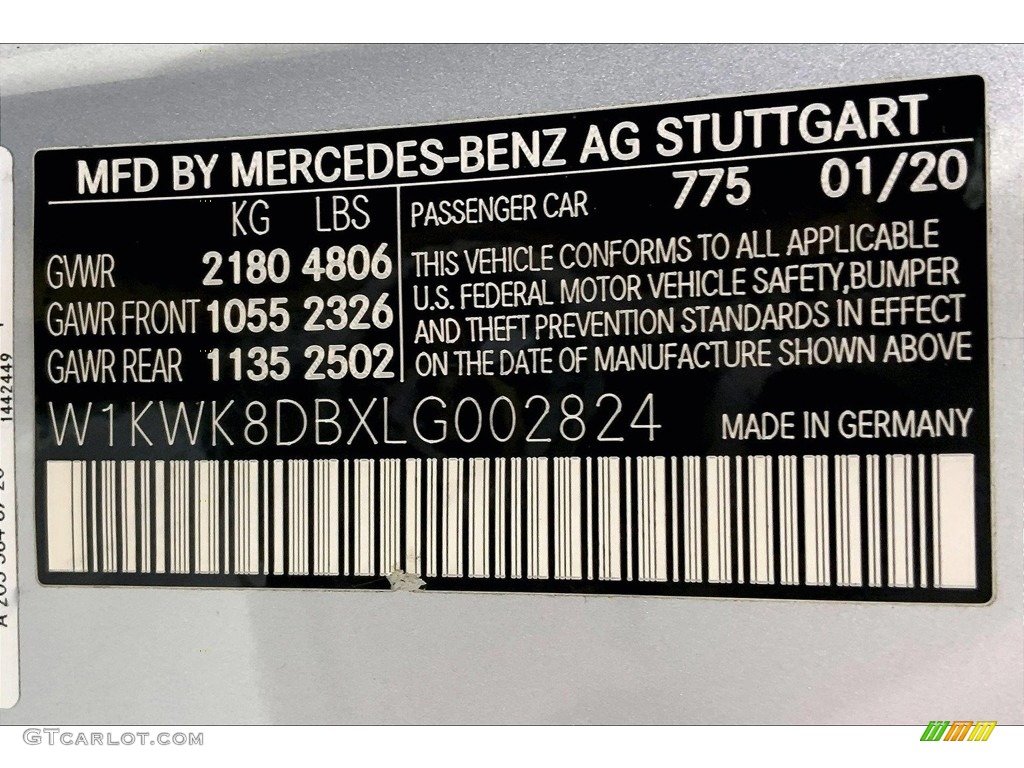2020 C Color Code 775 for Iridium Silver Metallic Photo #146529562