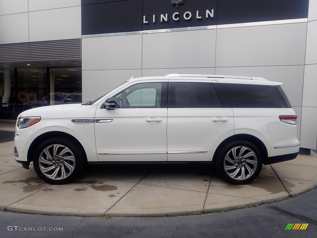 Pristine White Metallic Tri-Coat 2022 Lincoln Navigator Reserve 4x4 Exterior Photo #146533674