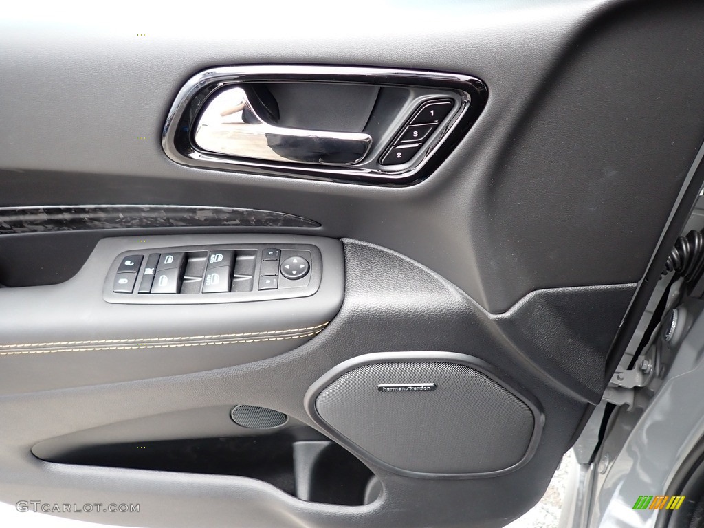 2023 Dodge Durango R/T Hemi Orange AWD Black/Orange Accent Stitching Door Panel Photo #146535152