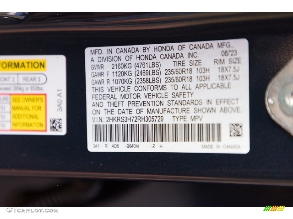 2024 CR-V EX-L - Canyon River Blue Metallic / Black photo #37