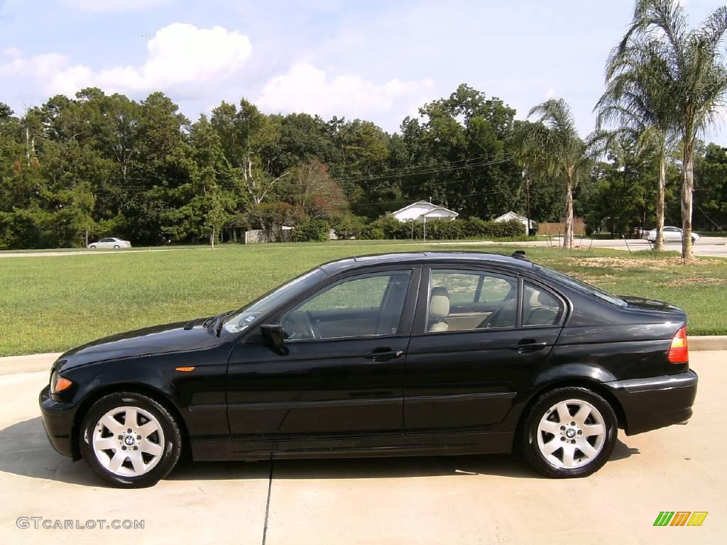 2004 3 Series 325i Sedan - Jet Black / Sand photo #6