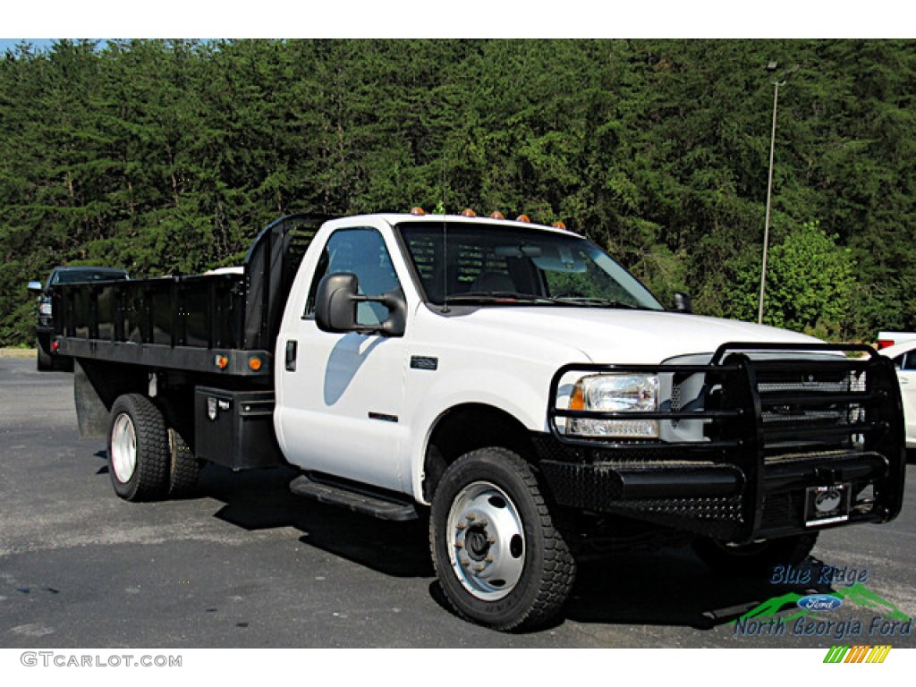 2000 F550 Super Duty XL Regular Cab 4x4 Dump Truck - Oxford White / Medium Graphite photo #7