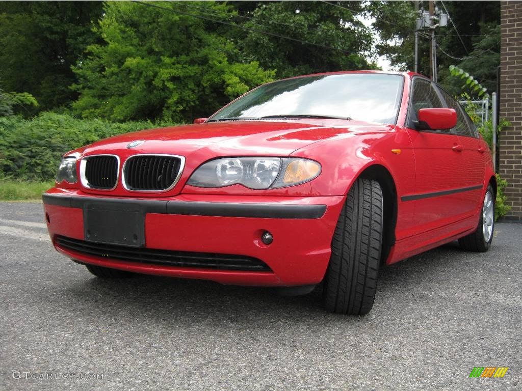 2004 3 Series 325i Sedan - Electric Red / Black photo #4