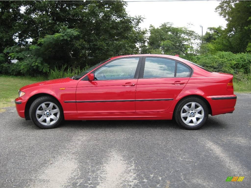2004 3 Series 325i Sedan - Electric Red / Black photo #5