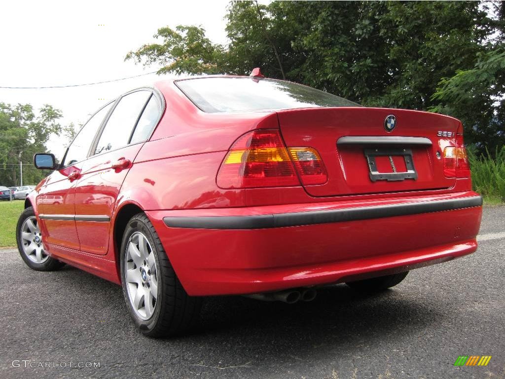 2004 3 Series 325i Sedan - Electric Red / Black photo #6