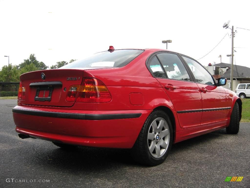 2004 3 Series 325i Sedan - Electric Red / Black photo #8