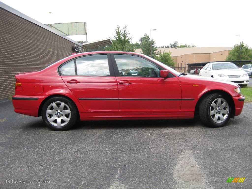 2004 3 Series 325i Sedan - Electric Red / Black photo #9