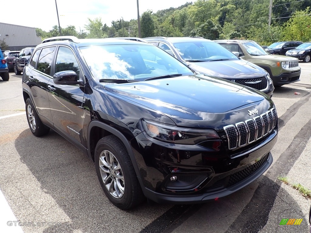 2020 Cherokee Latitude Plus 4x4 - Diamond Black Crystal Pearl / Black photo #2