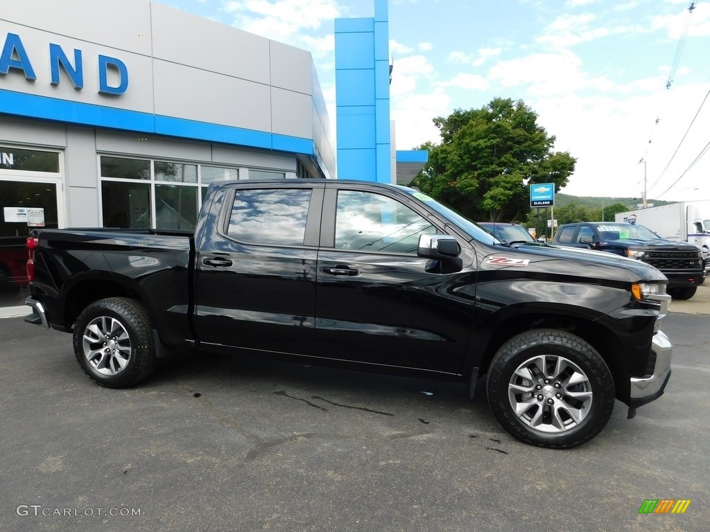 Black 2021 Chevrolet Silverado 1500 LT Crew Cab 4x4 Exterior Photo #146542246