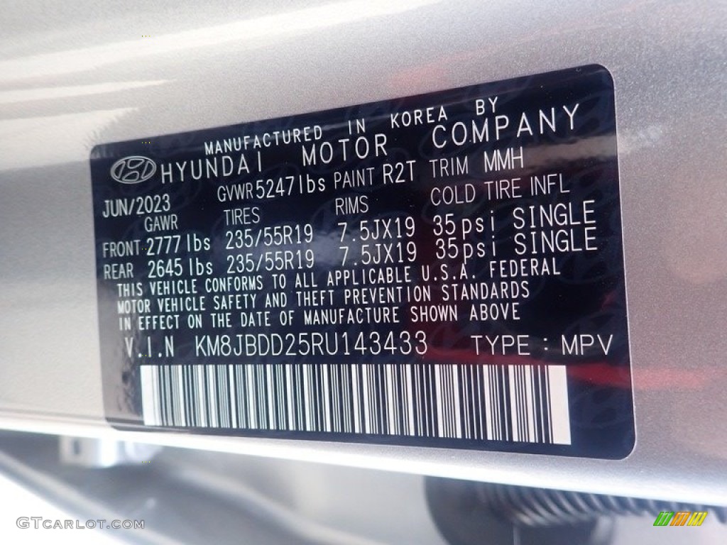 2024 Tucson Color Code R2T for Shimmering Silver Photo #146543047