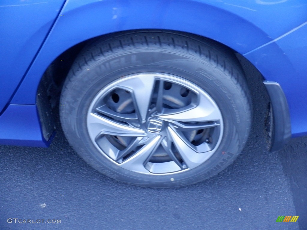 2020 Civic LX Sedan - Aegean Blue Metallic / Black photo #2