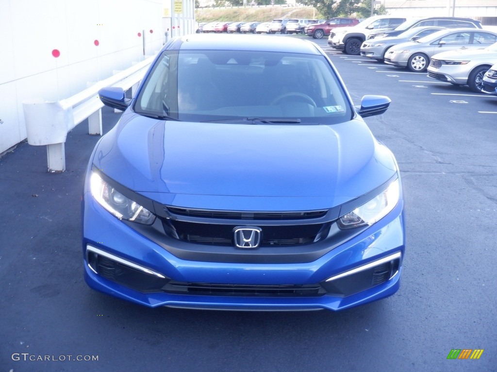 2020 Civic LX Sedan - Aegean Blue Metallic / Black photo #3