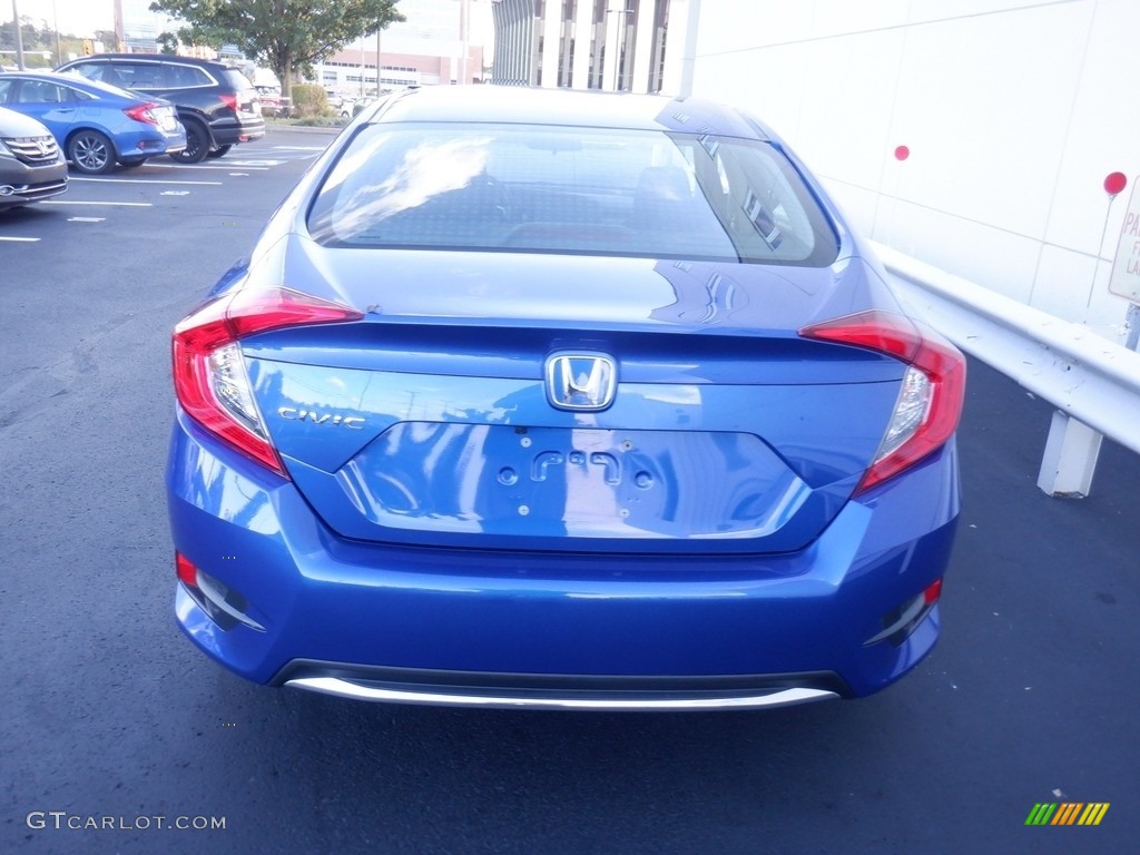 2020 Civic LX Sedan - Aegean Blue Metallic / Black photo #6