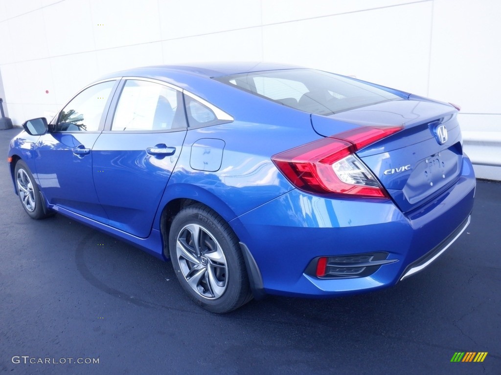 2020 Civic LX Sedan - Aegean Blue Metallic / Black photo #7