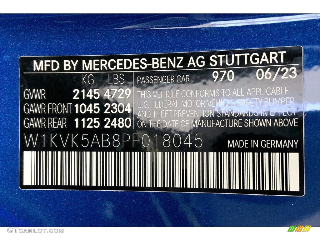 2023 SL Color Code 970 for Starling Blue Metallic Photo #146548287