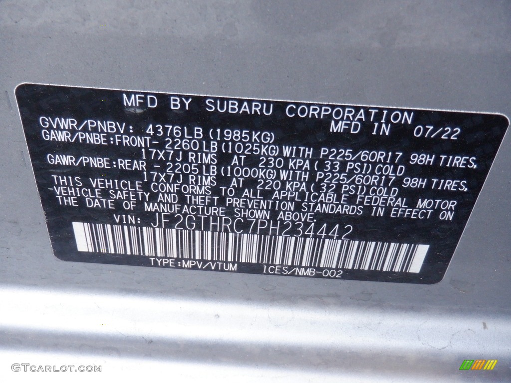 2023 Crosstrek Sport - Ice Silver Metallic / Black photo #34