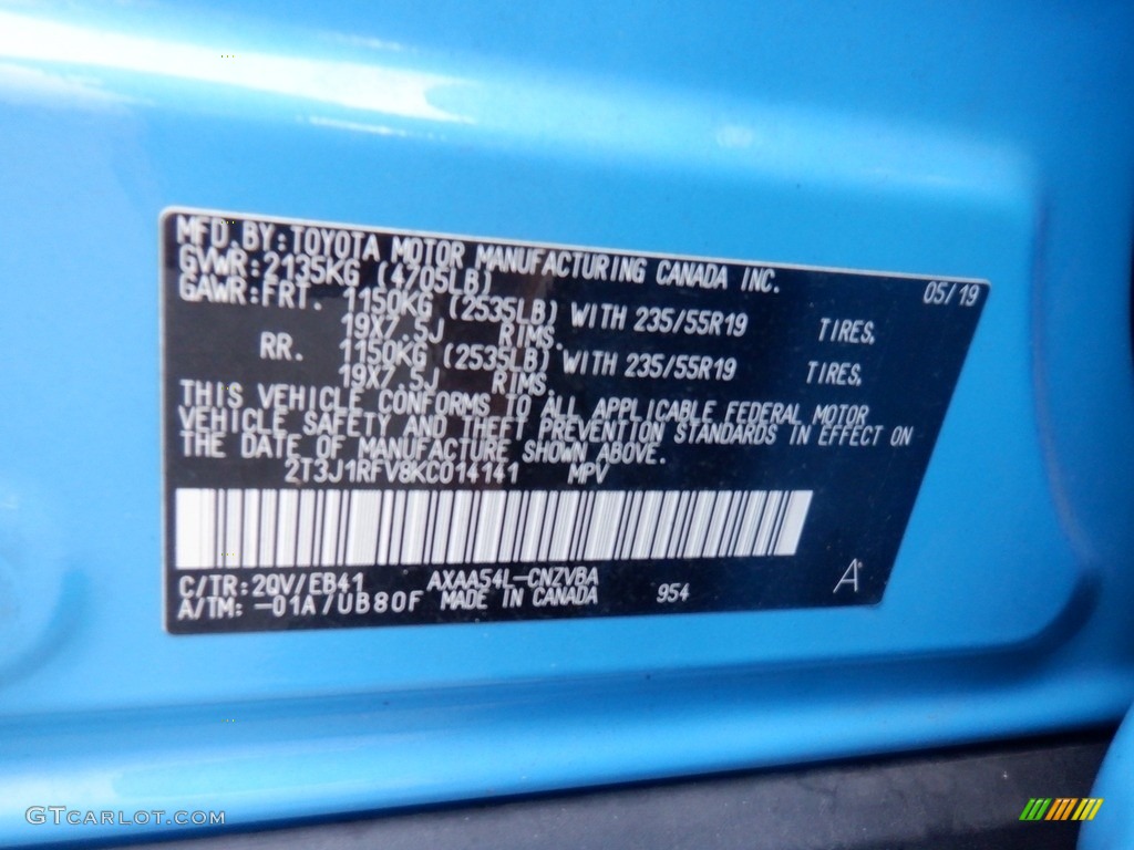2019 RAV4 Adventure AWD - Blue Flame / Light Gray photo #32