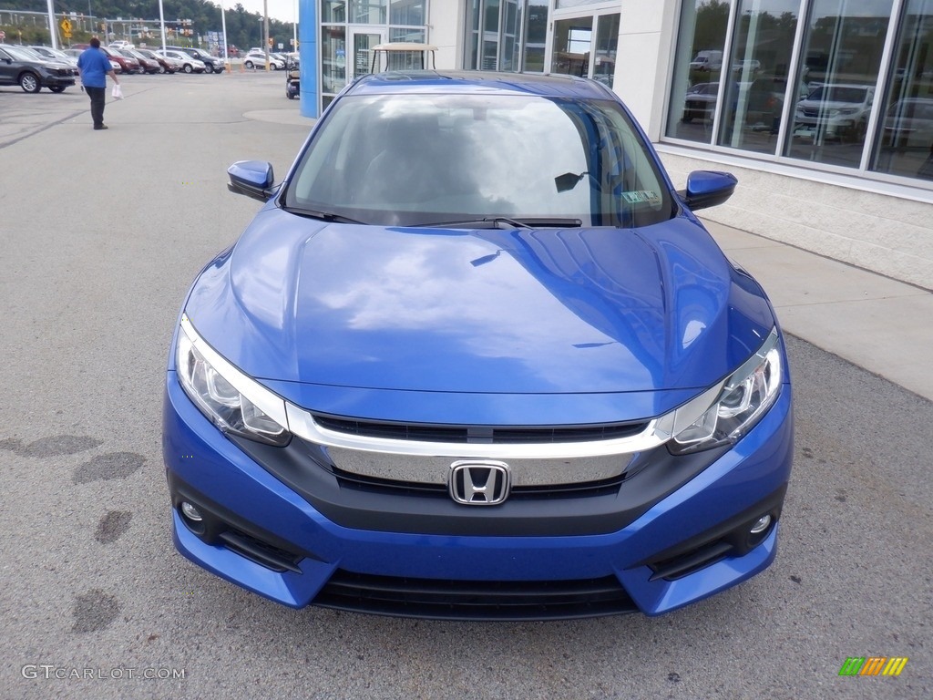 2017 Civic EX-L Sedan - Aegean Blue Metallic / Black photo #11