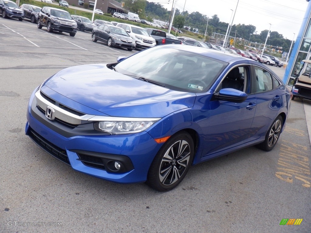 2017 Civic EX-L Sedan - Aegean Blue Metallic / Black photo #12