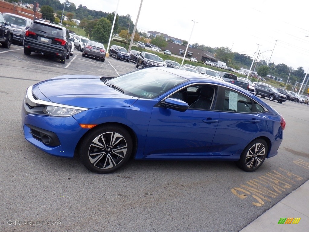 2017 Civic EX-L Sedan - Aegean Blue Metallic / Black photo #13