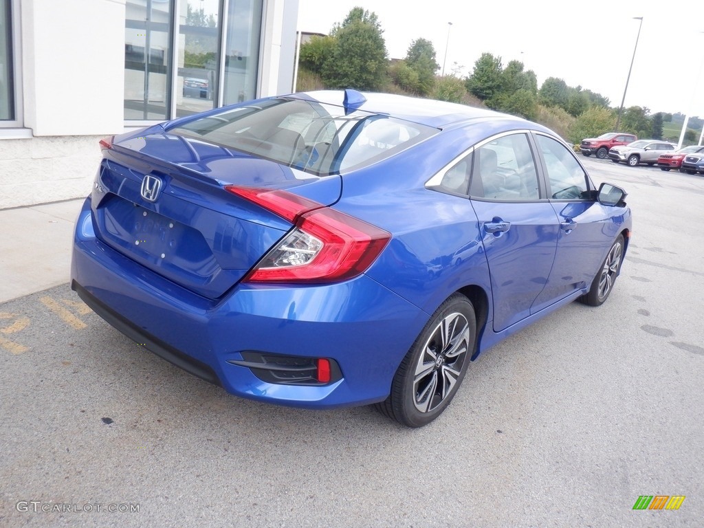 2017 Civic EX-L Sedan - Aegean Blue Metallic / Black photo #16