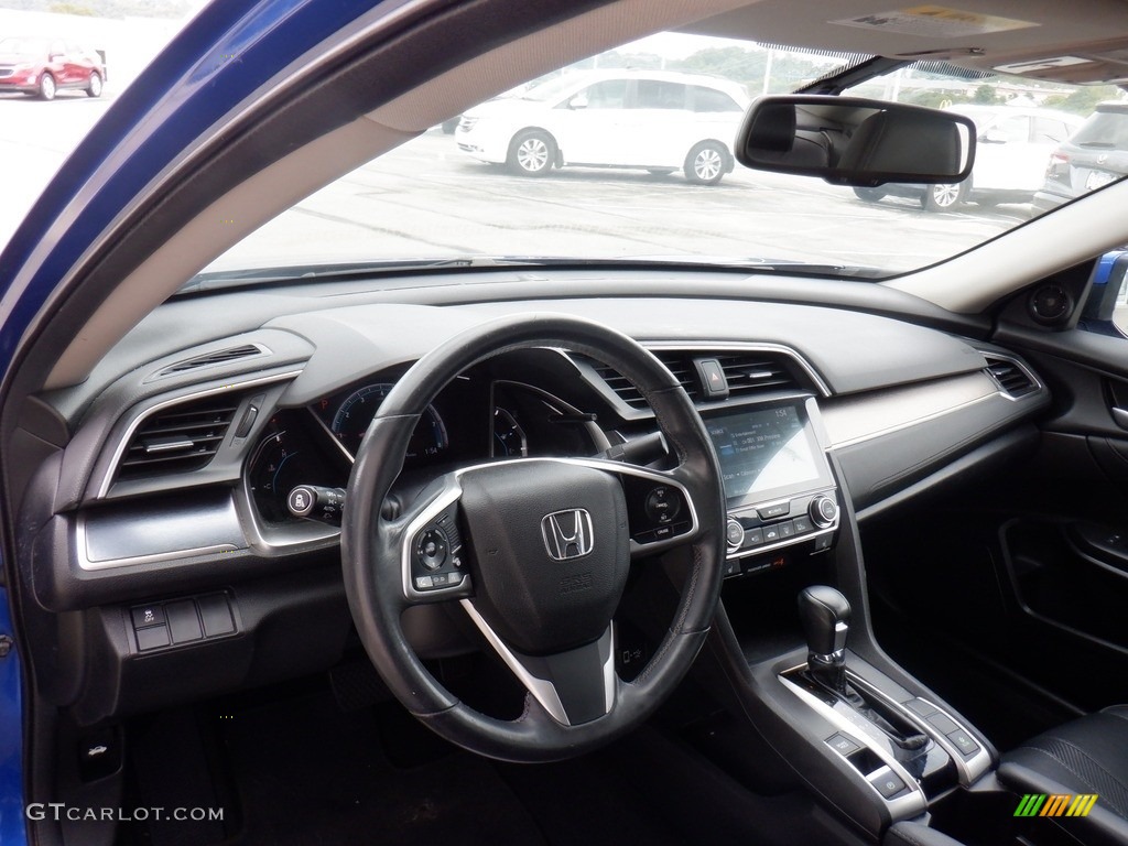 2017 Civic EX-L Sedan - Aegean Blue Metallic / Black photo #18