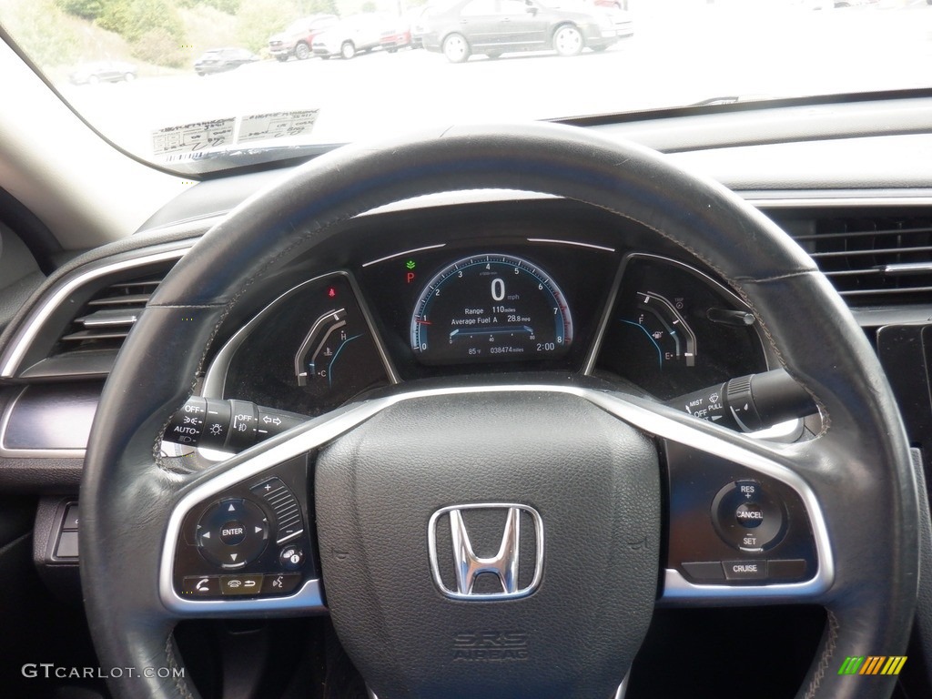 2017 Civic EX-L Sedan - Aegean Blue Metallic / Black photo #25