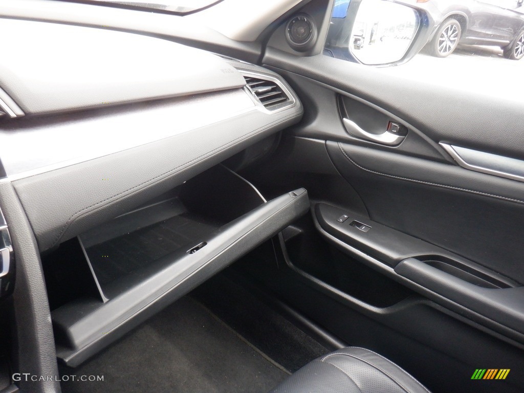 2017 Civic EX-L Sedan - Aegean Blue Metallic / Black photo #28