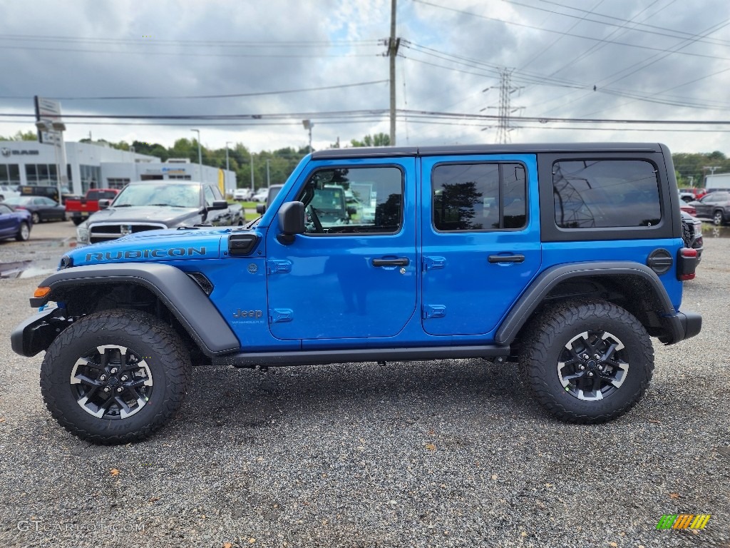 2024 Wrangler 4-Door Rubicon 4xe Hybrid - Hydro Blue Pearl / Black photo #3
