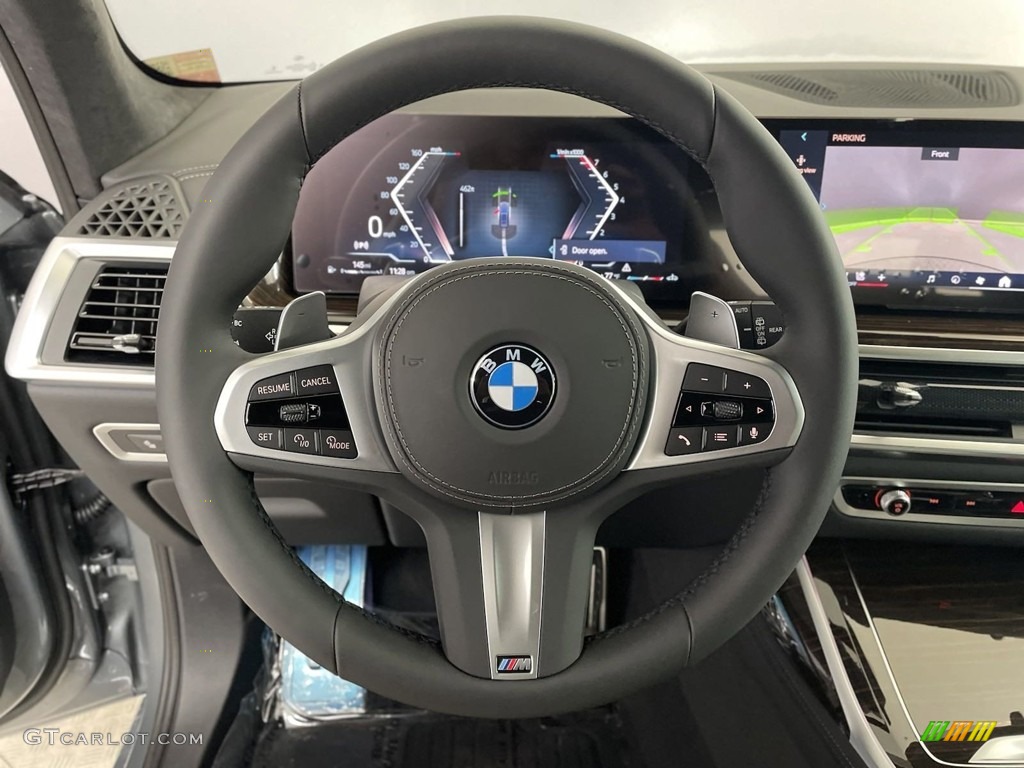 2024 BMW X7 xDrive40i Black Steering Wheel Photo #146551843