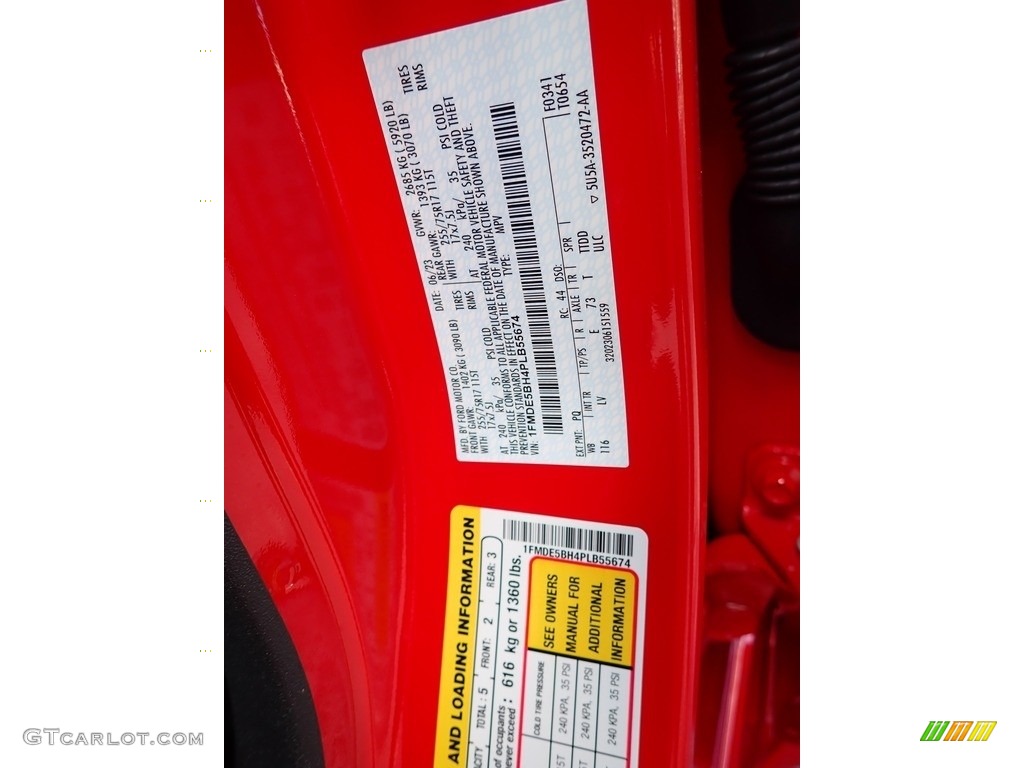 2023 Bronco Color Code PQ for Race Red Photo #146552188