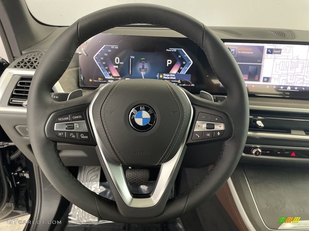 2024 BMW X5 sDrive40i Coffee Steering Wheel Photo #146552563