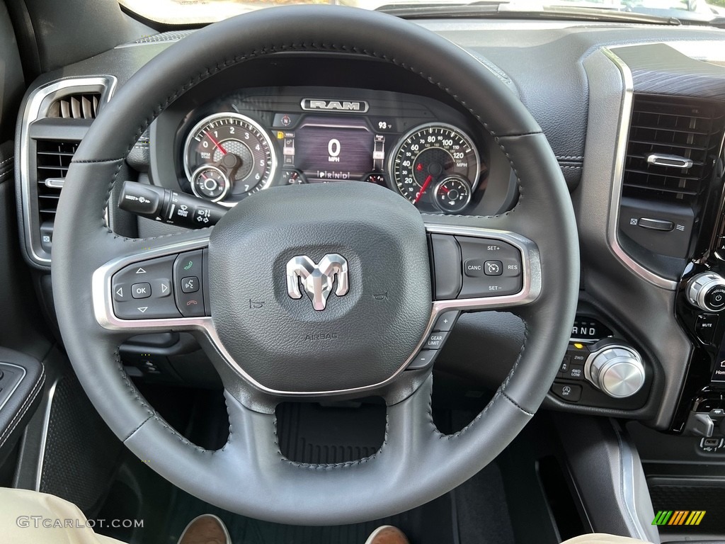 2024 Ram 1500 Laramie Crew Cab 4x4 Black Steering Wheel Photo #146554478
