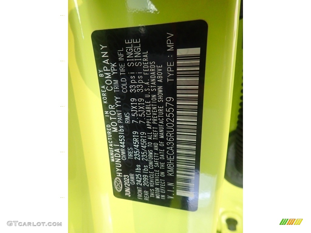 2024 Kona Color Code YYY for Neoteric Yellow Photo #146556731
