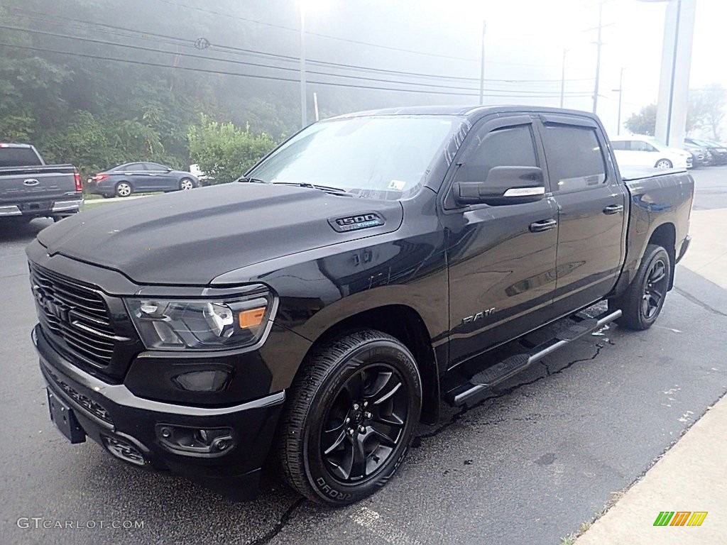 Diamond Black Crystal Pearl 2021 Ram 1500 Big Horn Crew Cab 4x4 Exterior Photo #146558444