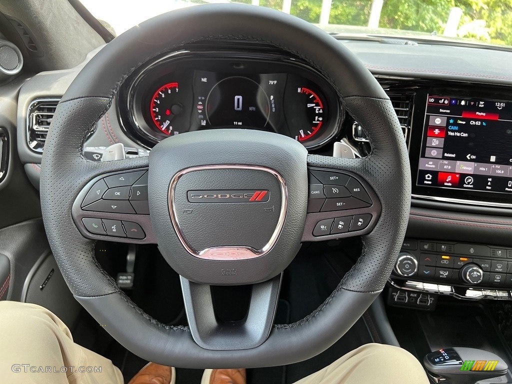 2023 Dodge Durango R/T Blacktop AWD Black Steering Wheel Photo #146558507