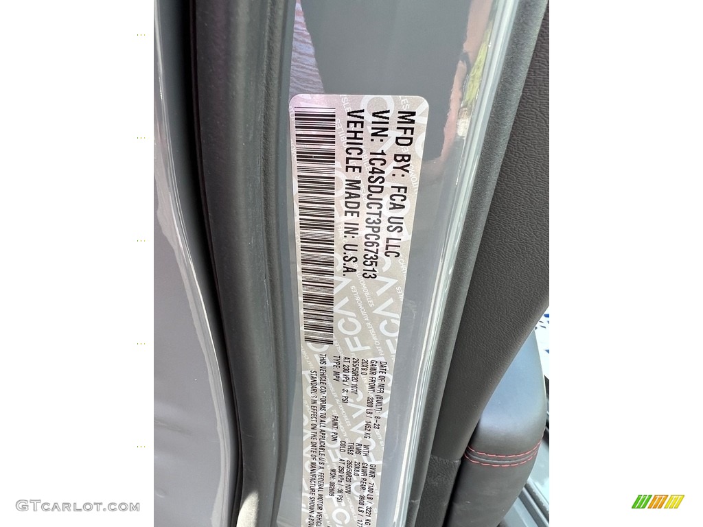 2023 Durango Color Code PDN for Destroyer Gray Photo #146558727