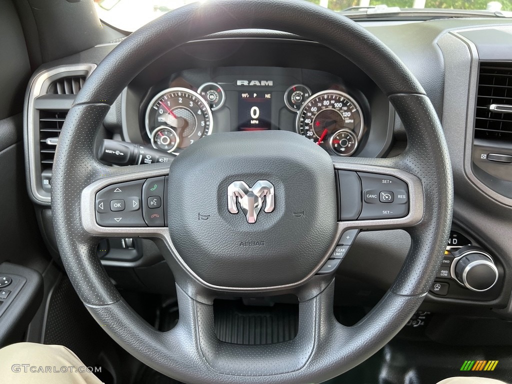 2024 Ram 1500 Tradesman Quad Cab 4x4 Diesel Gray/Black Steering Wheel Photo #146560466