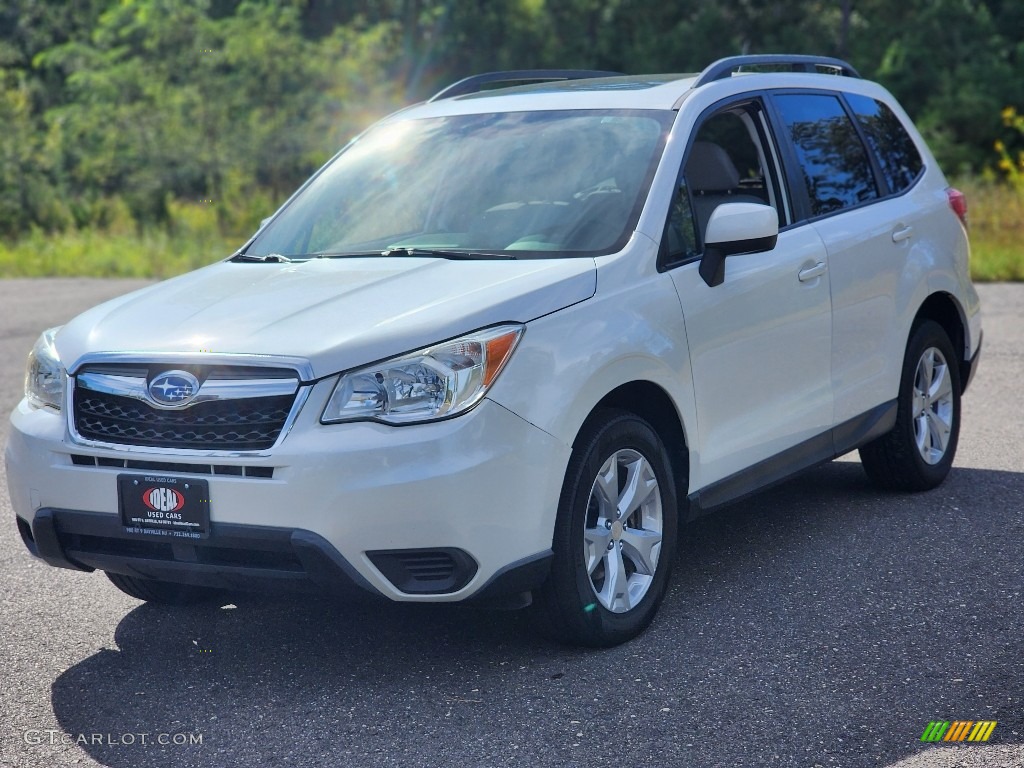 2014 Forester 2.5i Premium - Satin White Pearl / Platinum photo #1