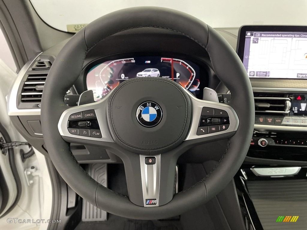 2024 BMW X3 sDrive30i Black Steering Wheel Photo #146561205