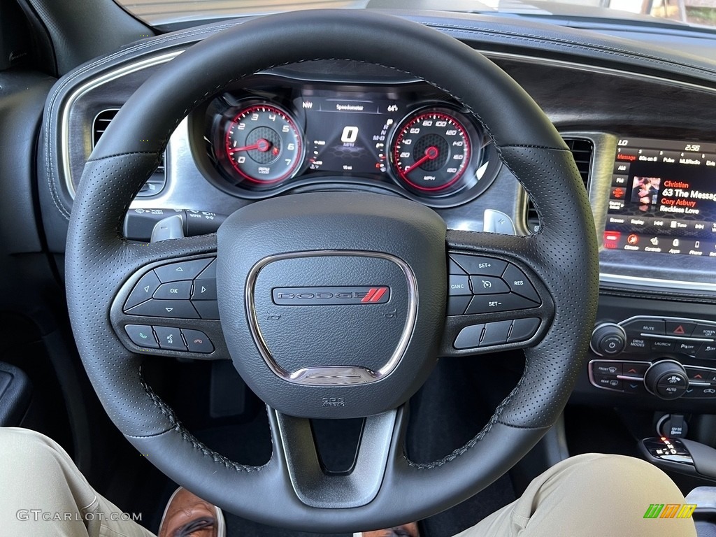2023 Dodge Charger Scat Pack Daytona 392 Black Steering Wheel Photo #146562489