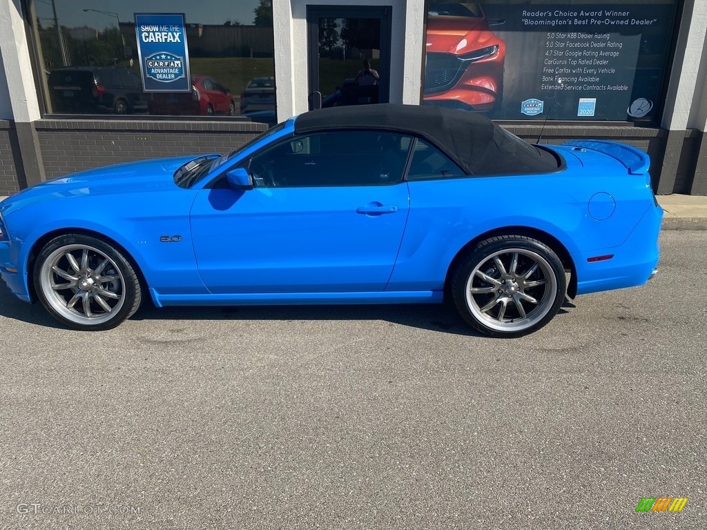 2014 Mustang GT Premium Convertible - Grabber Blue / Charcoal Black photo #47