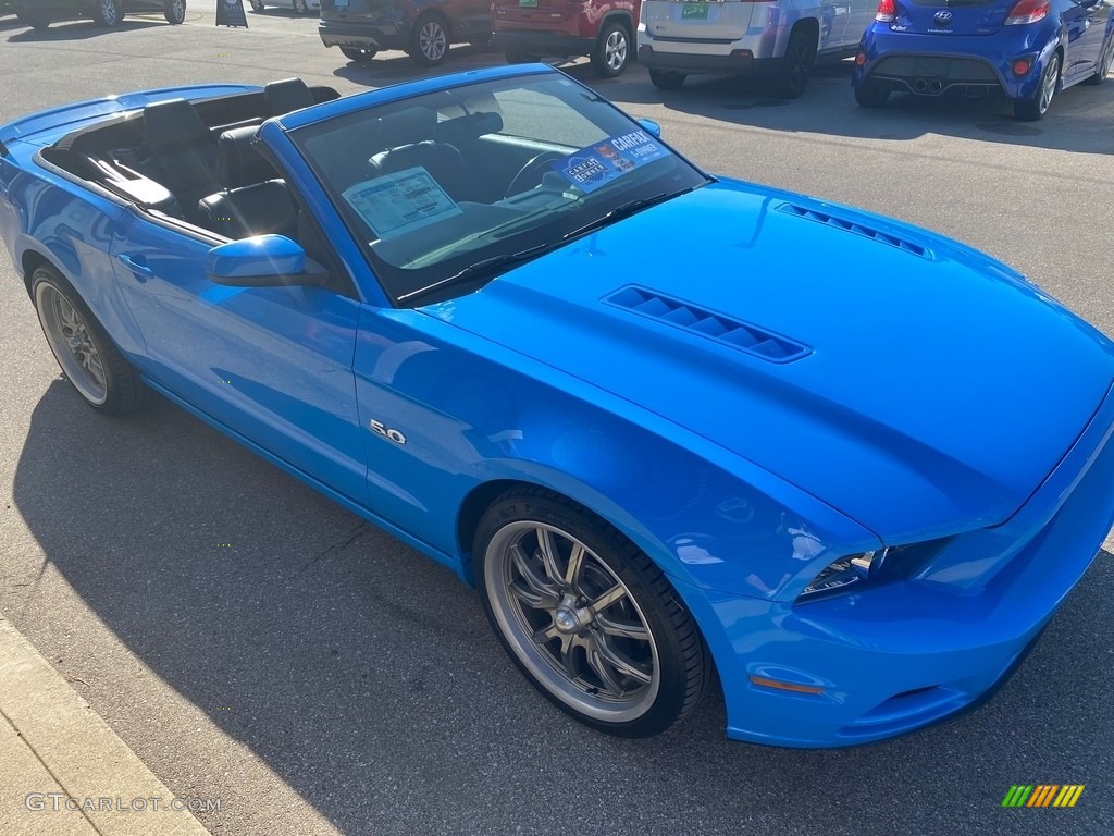 2014 Mustang GT Premium Convertible - Grabber Blue / Charcoal Black photo #49