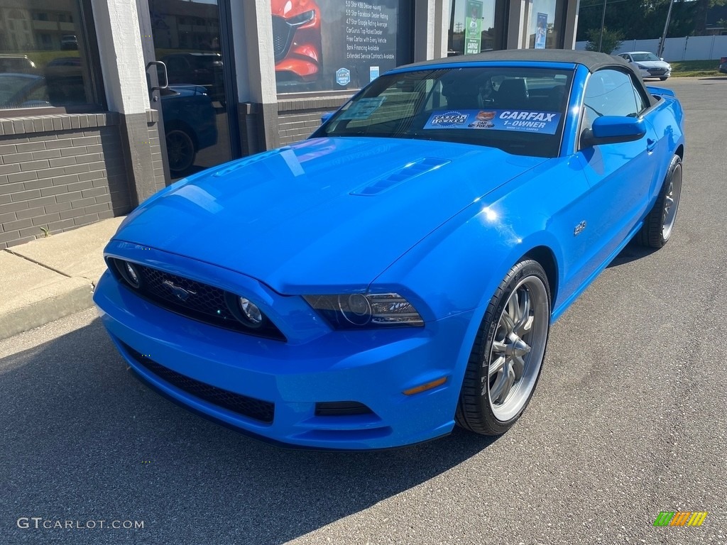2014 Mustang GT Premium Convertible - Grabber Blue / Charcoal Black photo #53