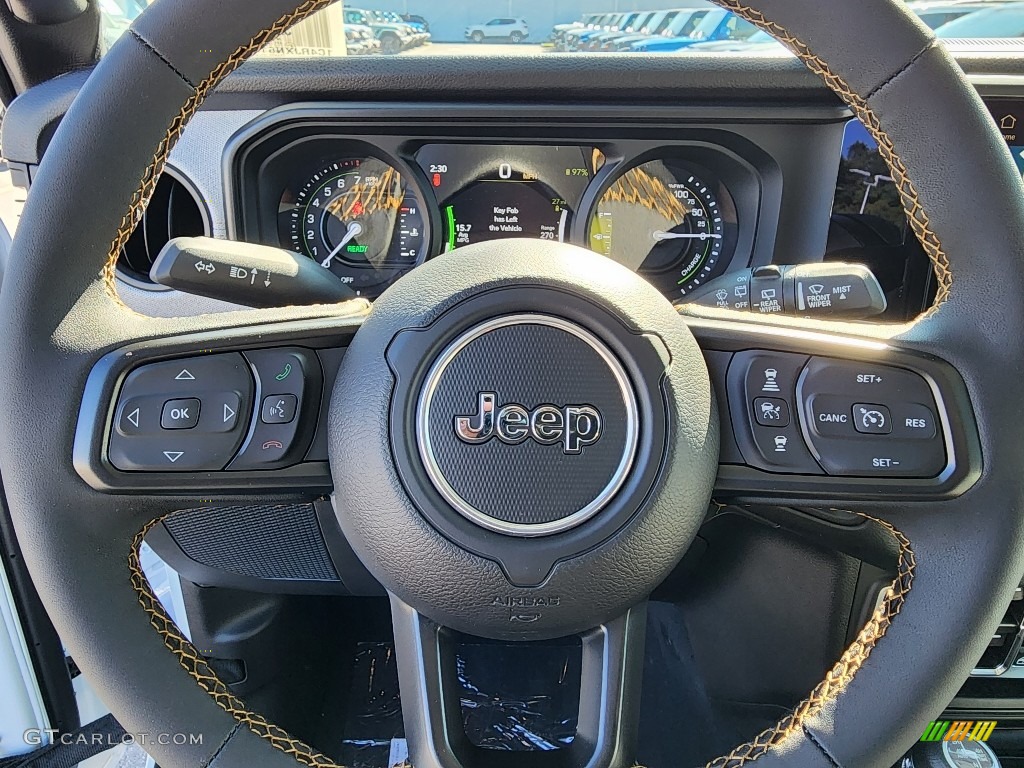 2024 Jeep Wrangler 4-Door Sport S 4xe Hybrid Black Steering Wheel Photo #146567219