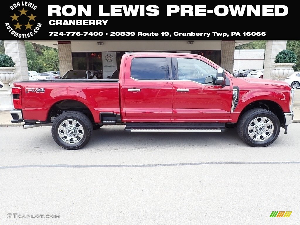2023 F250 Super Duty Lariat Crew Cab 4x4 - Rapid Red Metallic / Medium Dark Slate photo #1